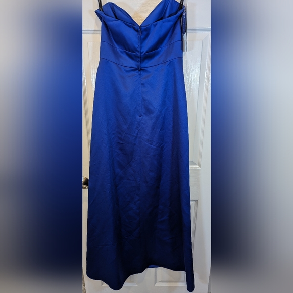 NWT Alfred Angelo strapless blue formal homecoming faux wrap maxi long dress 4 - Picture 3 of 12